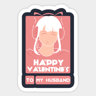 Girls in Happy Valentines Day to My Husband Sticker